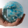 Blown Glass Balls Aqua and White Drops